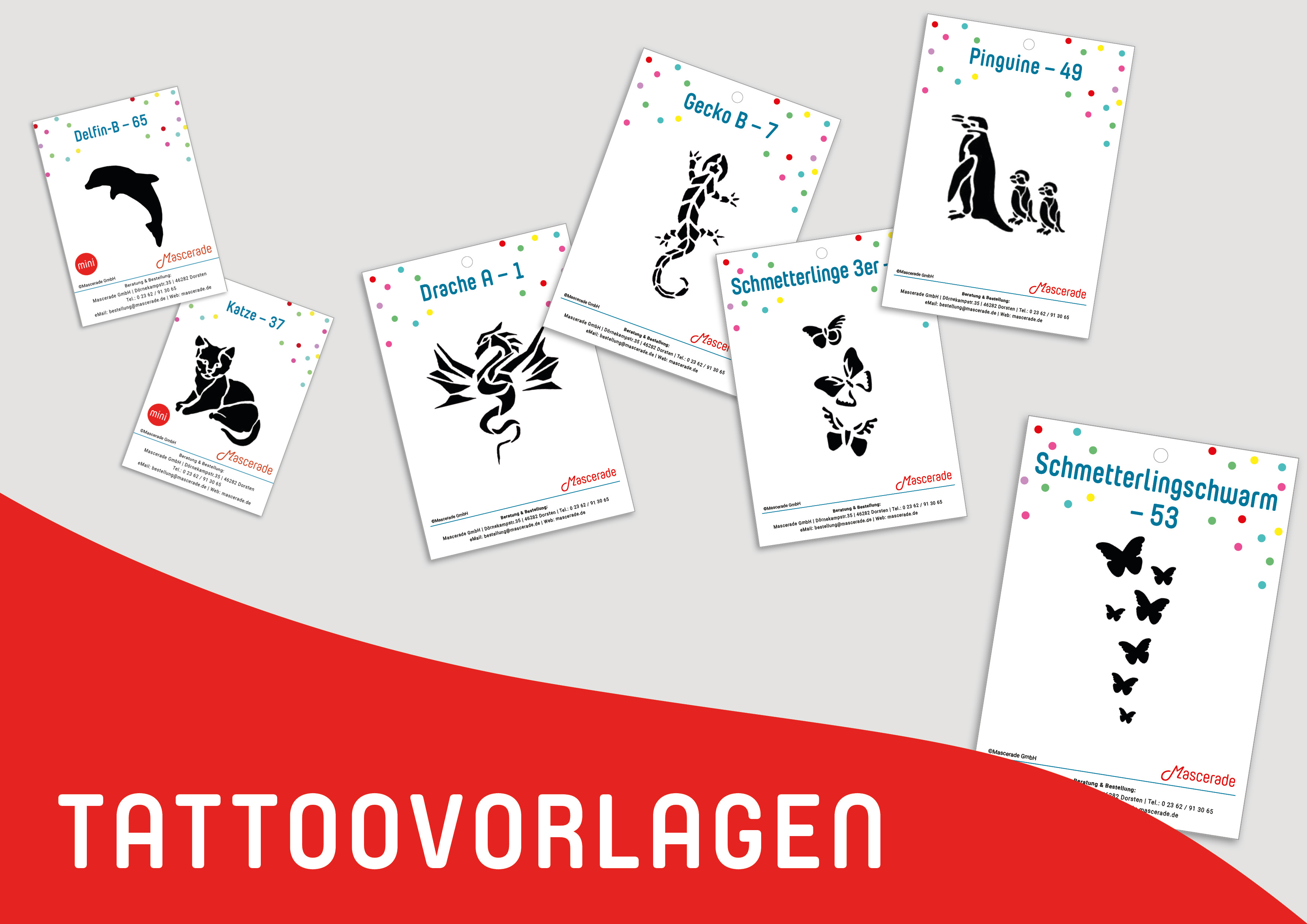 Mascerade temporaere Tattoovorlagen Teaser Mascerade Tattoovorlagen