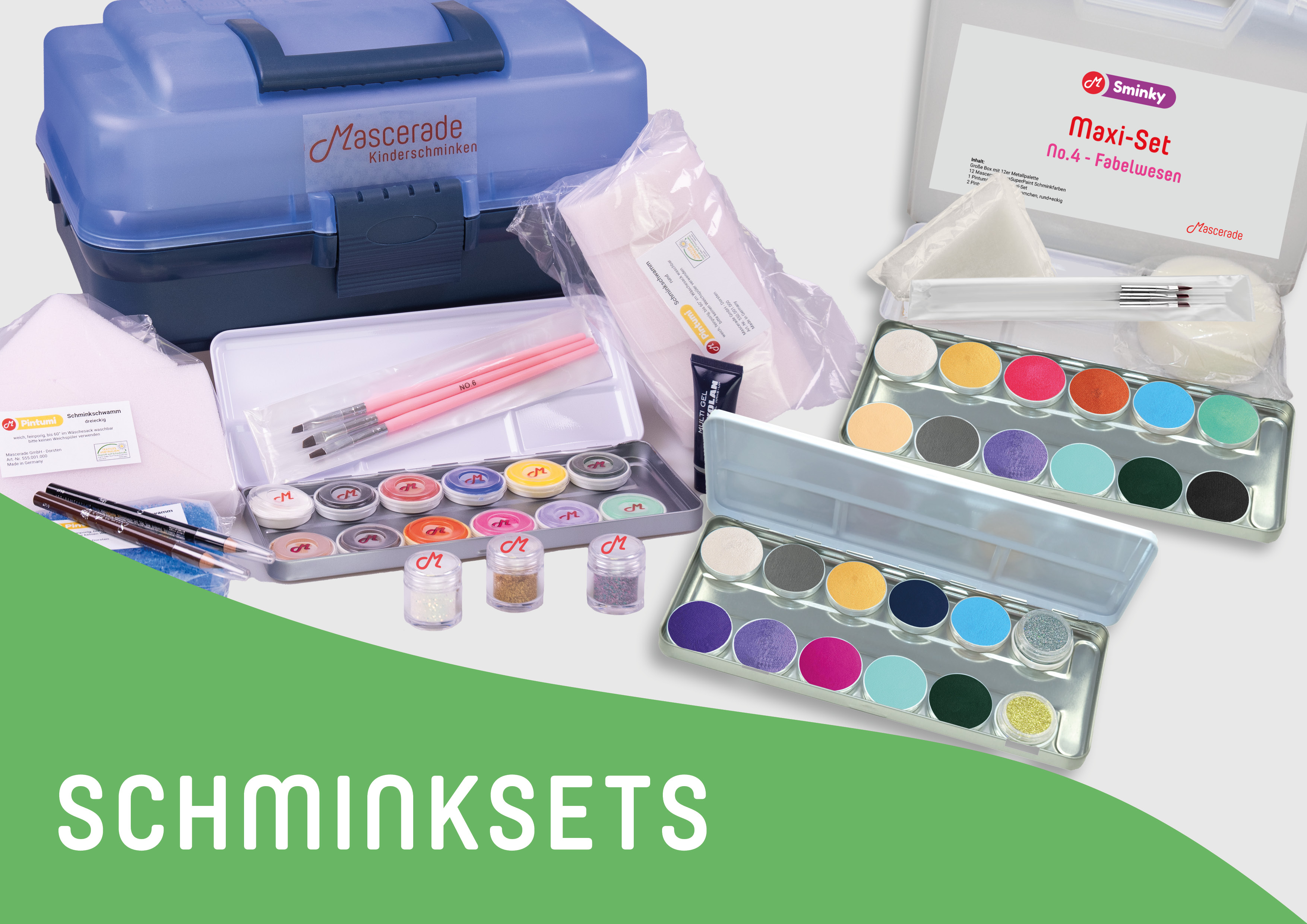 Kinderschminke Schminksets, Schminkset, Make-up-Set, Pinsel, Lidschatten-Paletten, Nagellack-ähnlich