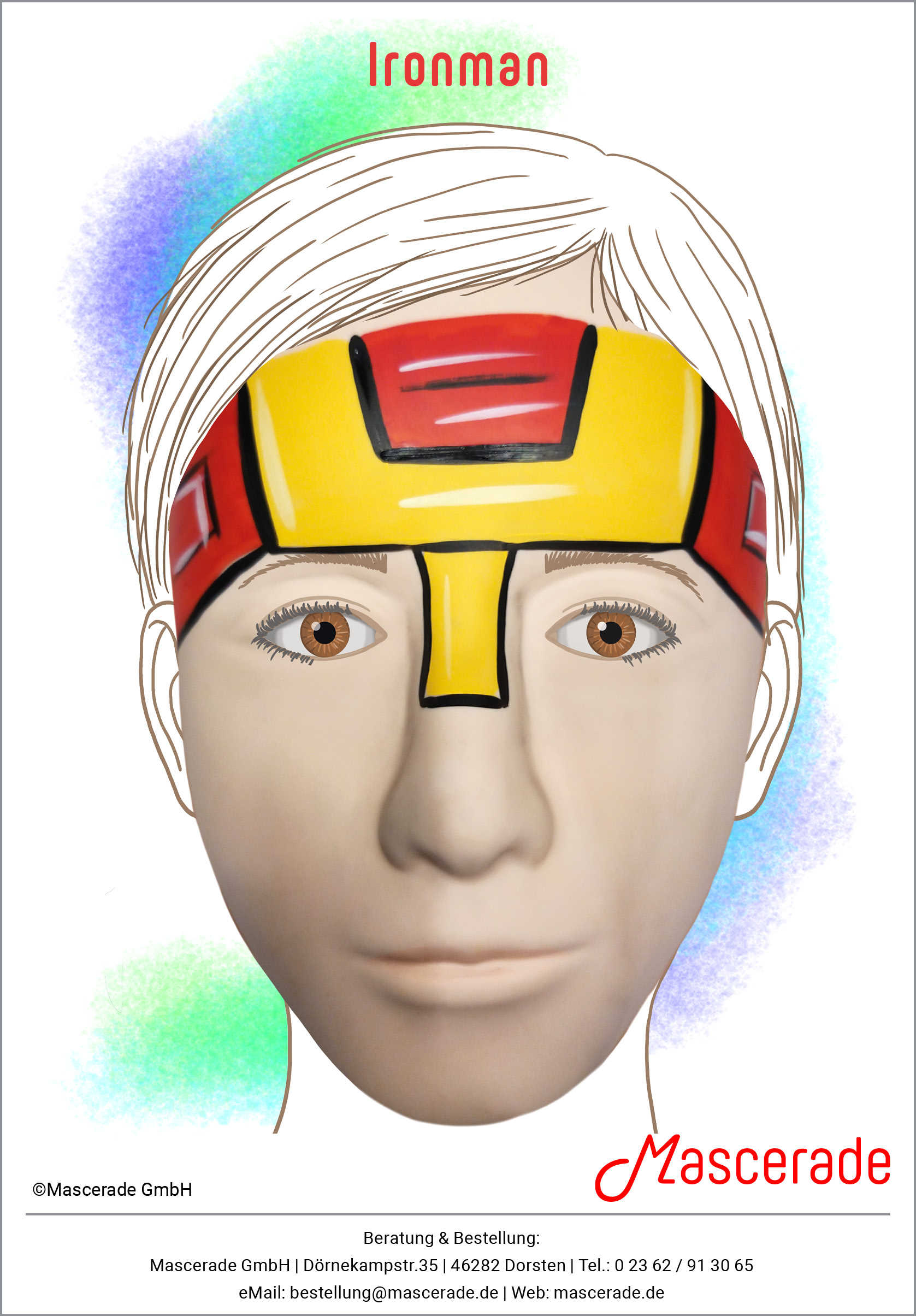 Ironman-Maske_Mascerade-Schminkmotiv Ironman-Maske_Mascerade-Schminkmotiv