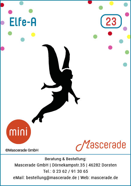 Elfe, Mascerade Mini-Tattoo-Schablonen, MT-023 Elfe, Mascerade Mini-Tattoo-Schablonen, MT-023