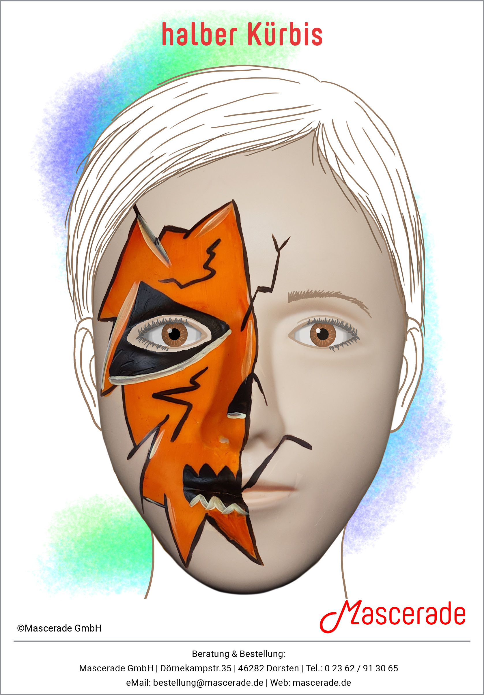 Kuerbis Mascerade-Schminkvorlage Halloween Kuerbis Mascerade-Schminkvorlage Halloween