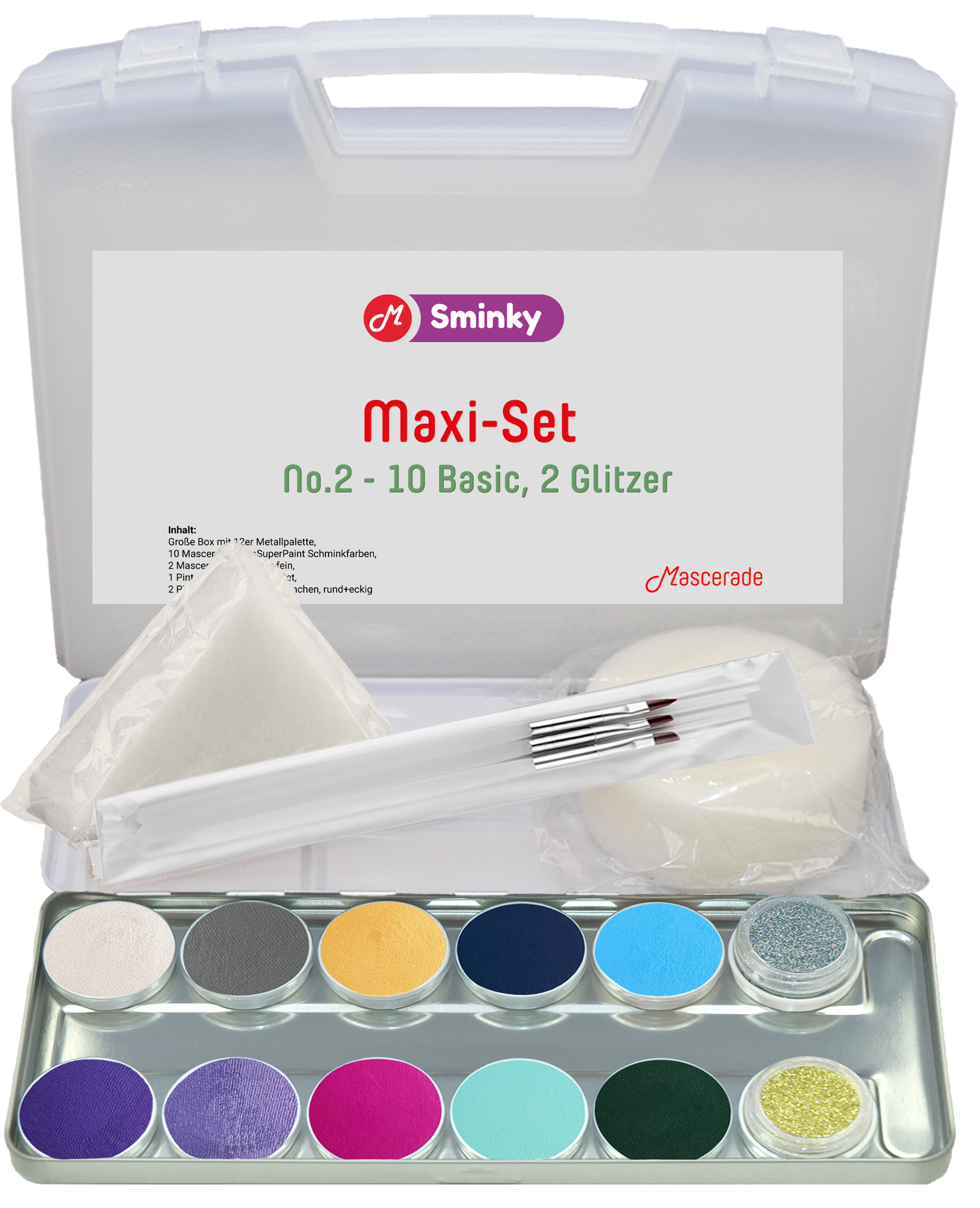 Maxi-Set, Nagellackfarben, Nail-Farbset, Glitzer-Pigmente, Nagellack-Palette