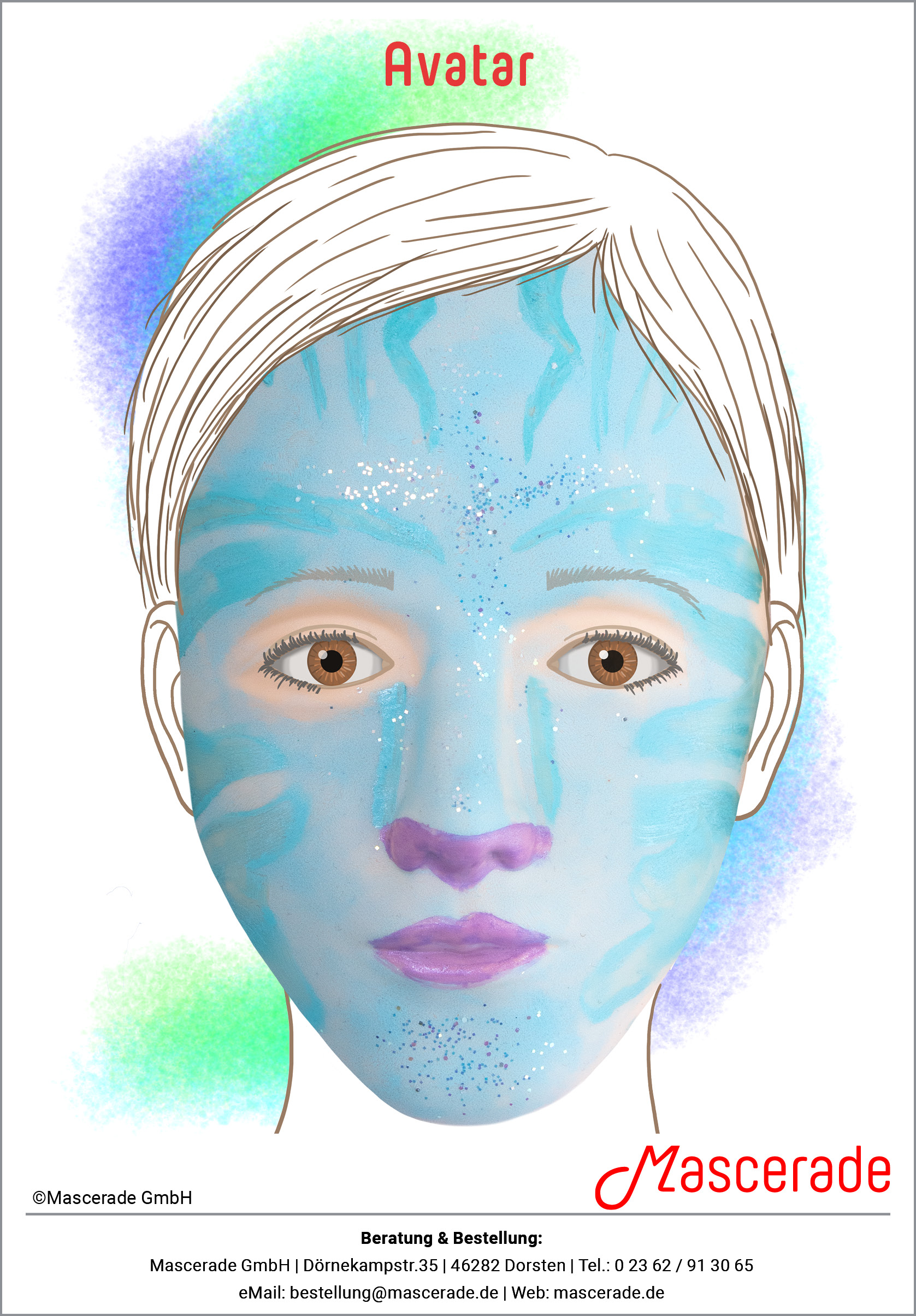 Avatar Mascerade-Schminkvorlage Avatar Mascerade-Schminkvorlage
