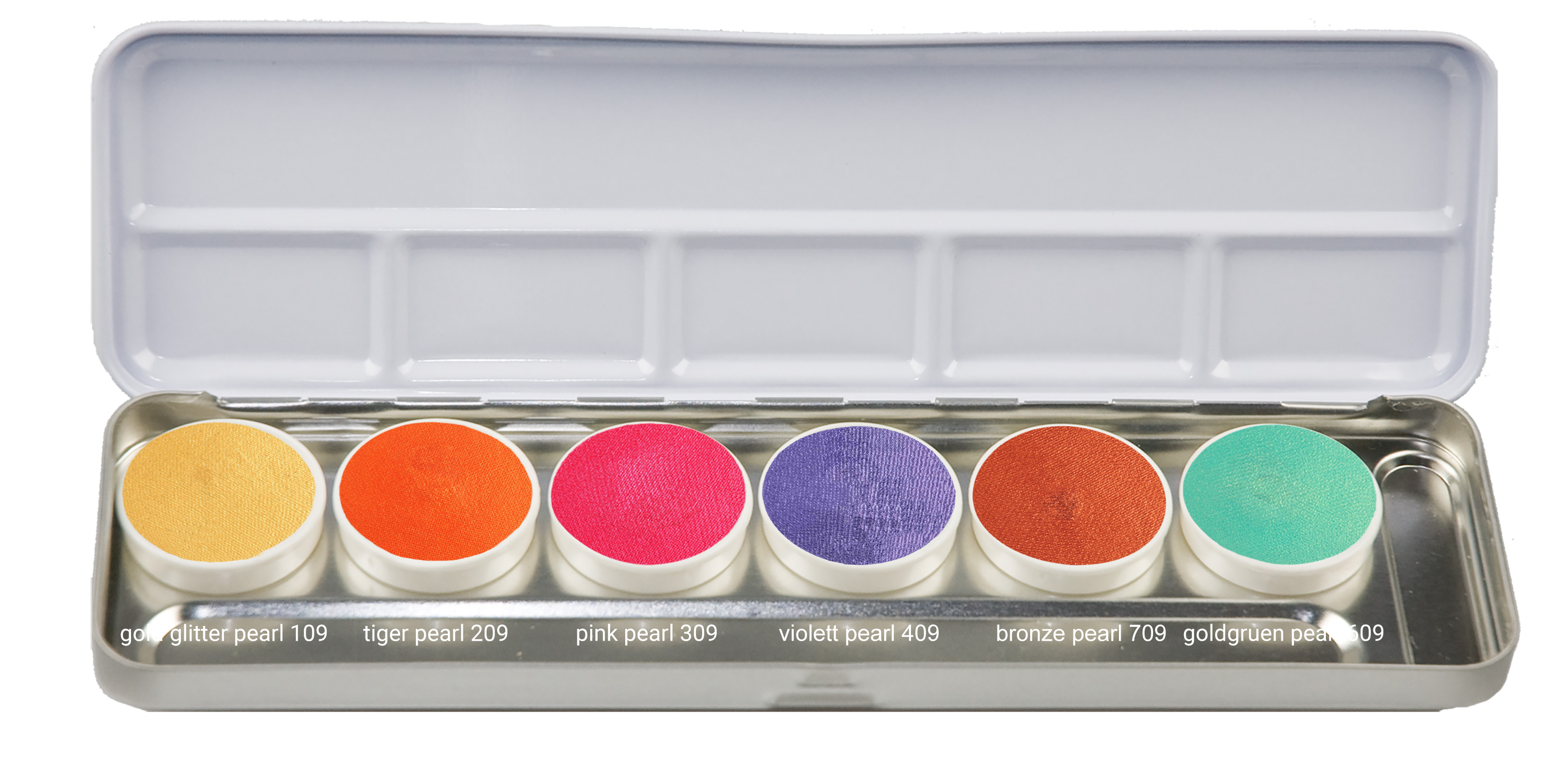 Mascerade AquaSuperPaint Palette6  mit 6 Perlglanzfarbener