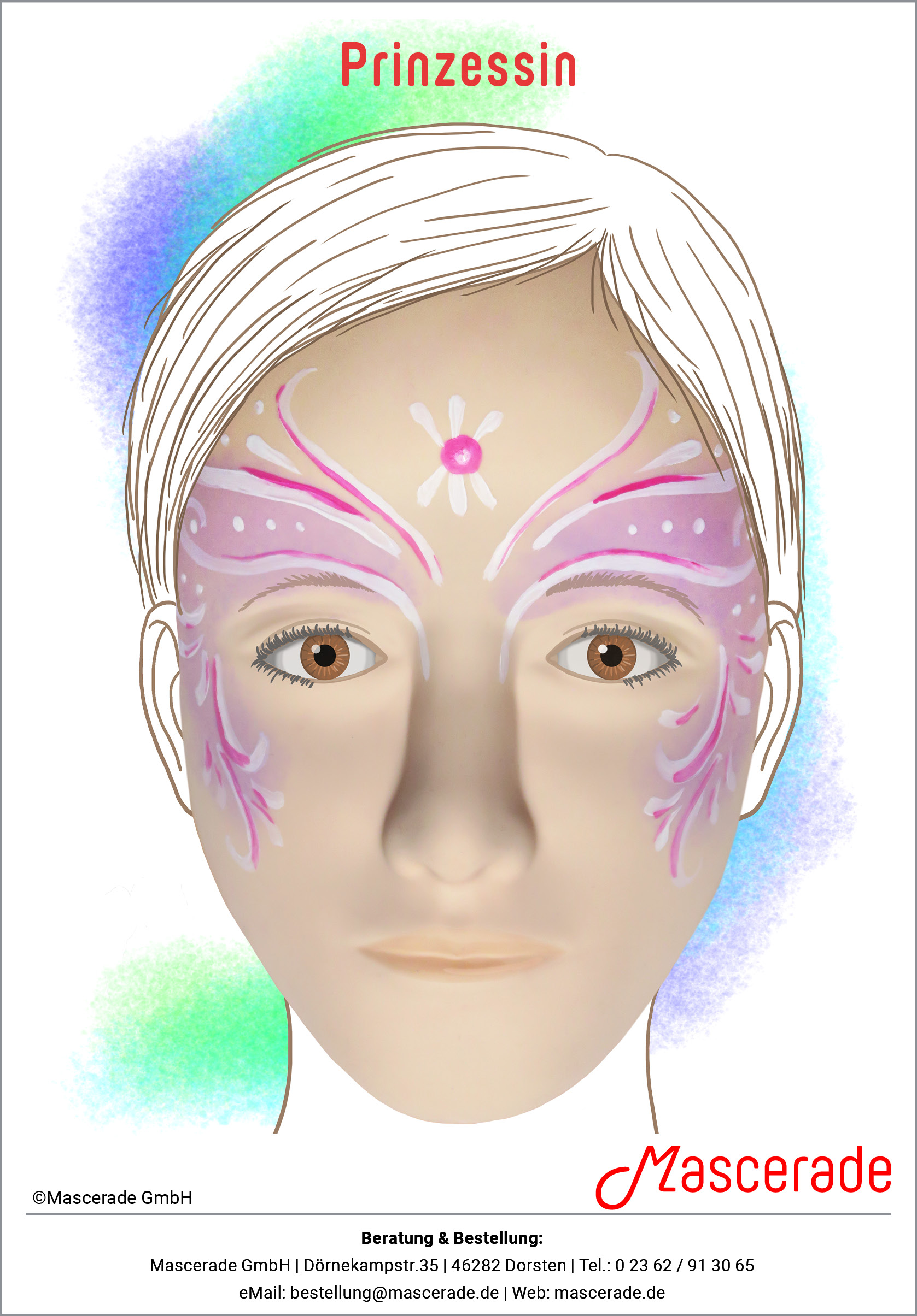 Prinzessin rosa_Mascerade-Schminkmotiv Prinzessin rosa_Mascerade-Schminkmotiv