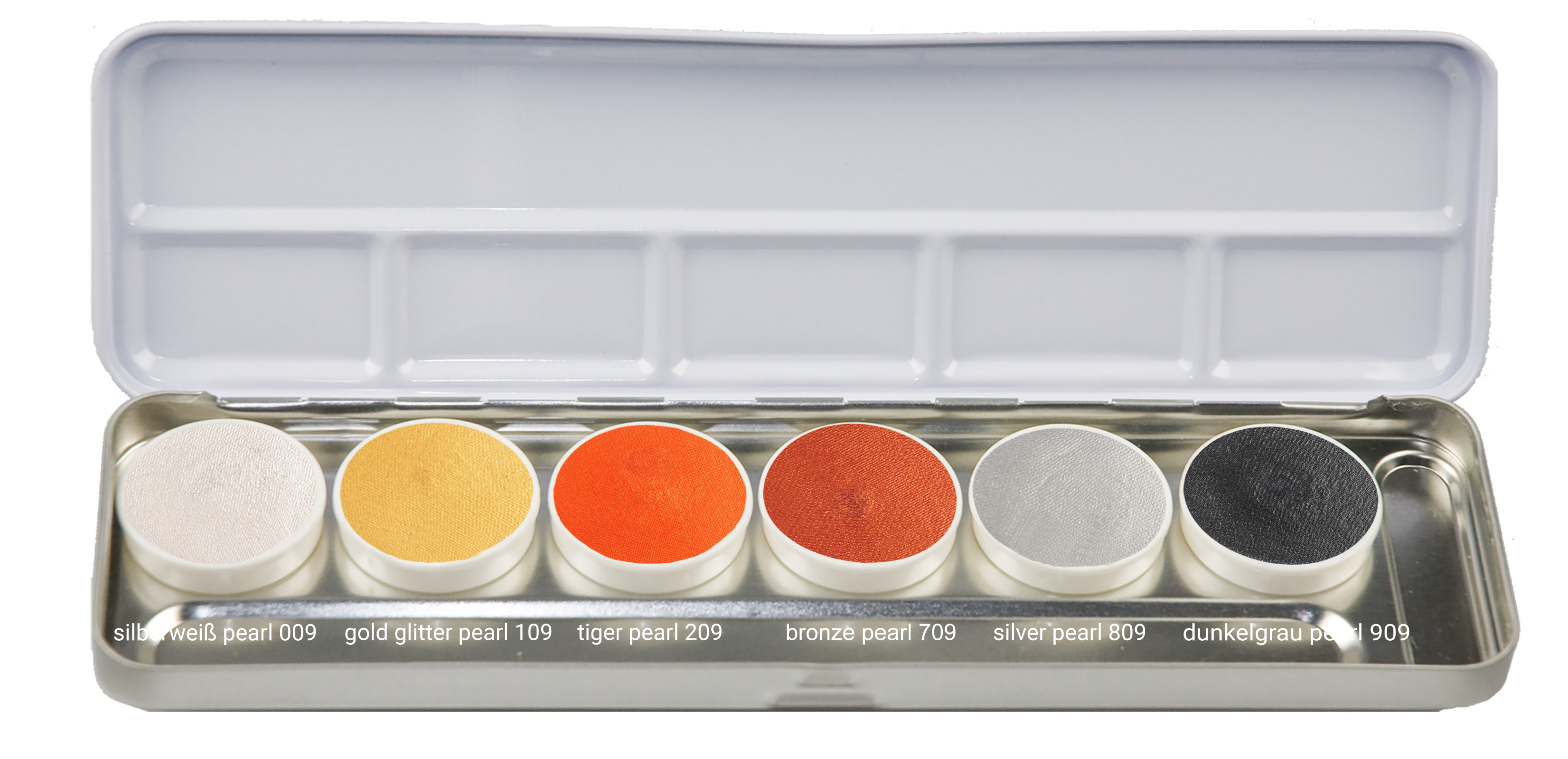 Mascerade AquaSuperPaint Palette5  mit 6 Perlglanzfarbener
