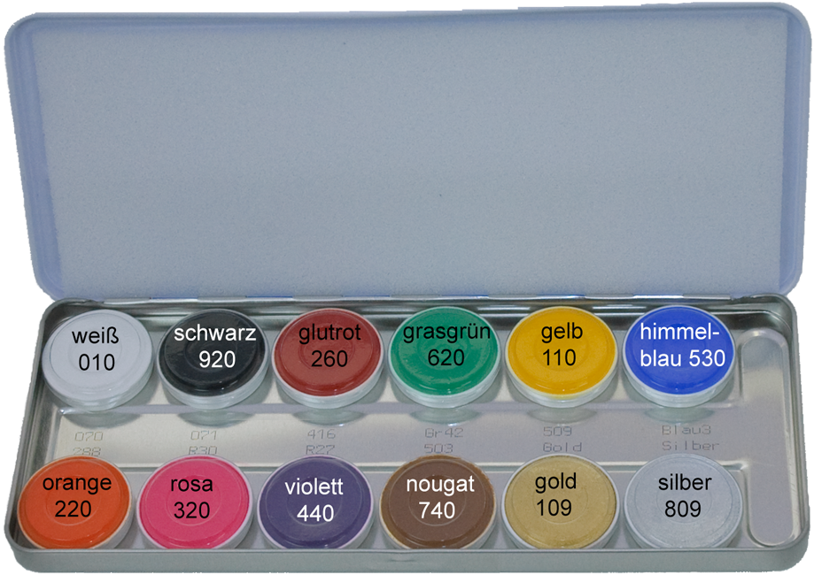 KRYOLAN Aquacolor Schminkpalette Sortierung SN 12 Farben