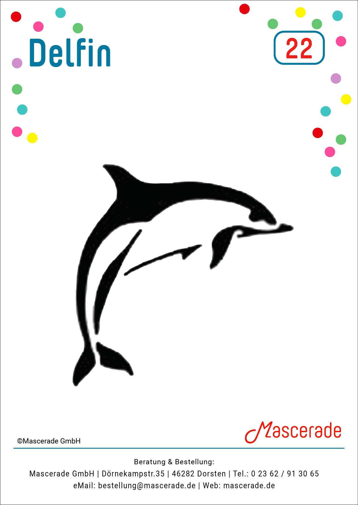 Delfin_Mascerade-Tattoo-Vorlage