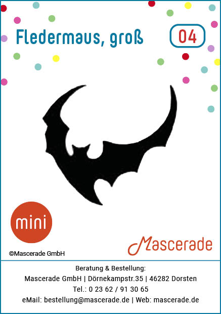 Fledermaus, Mascerade Mini-Tattoo-Schablonen, MT-004 Fledermaus, Mascerade Mini-Tattoo-Schablonen, MT-004