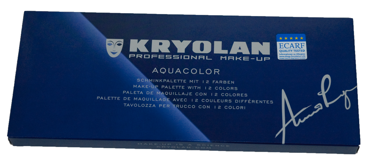 KRYOLAN Aquacolor Schminkpalette Sortierung B 12 Farben Verpackung