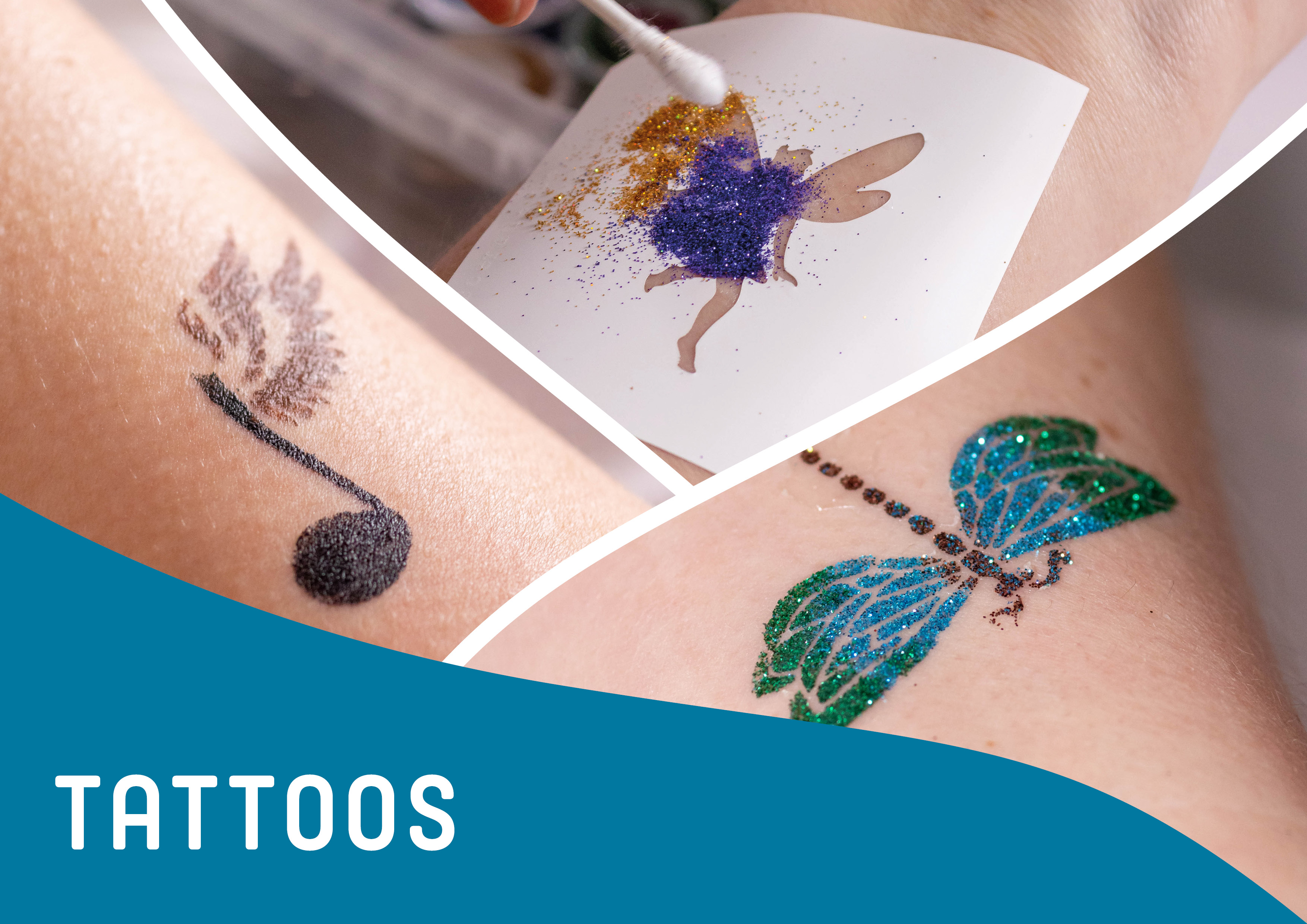 Temporaere Glitzertattoos Lacktattoos Temporaere Glitzertattoos Lacktattoos