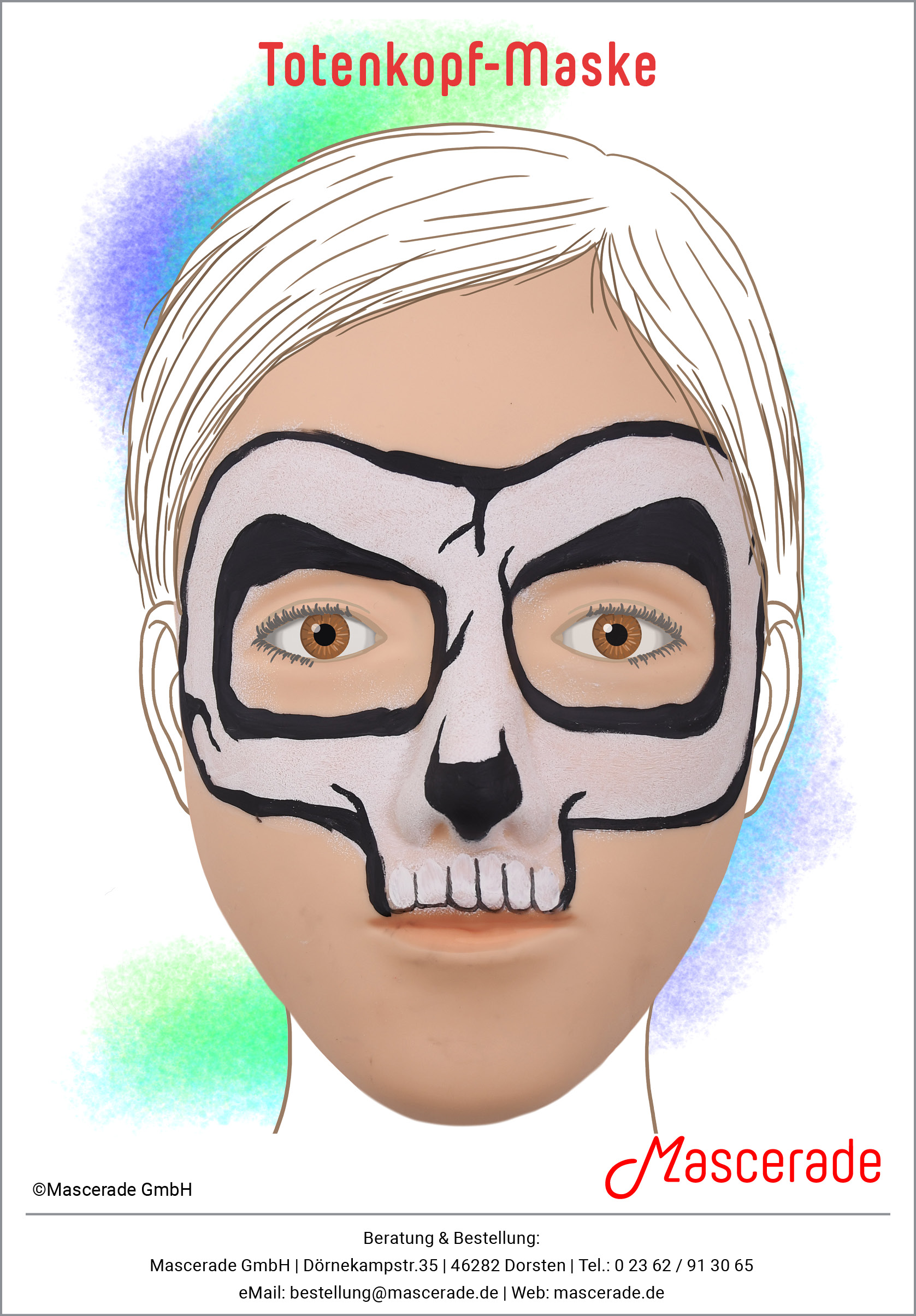 Totenkopf-Maske_Mascerade-Schminkmotiv Totenkopf-Maske_Mascerade-Schminkmotiv