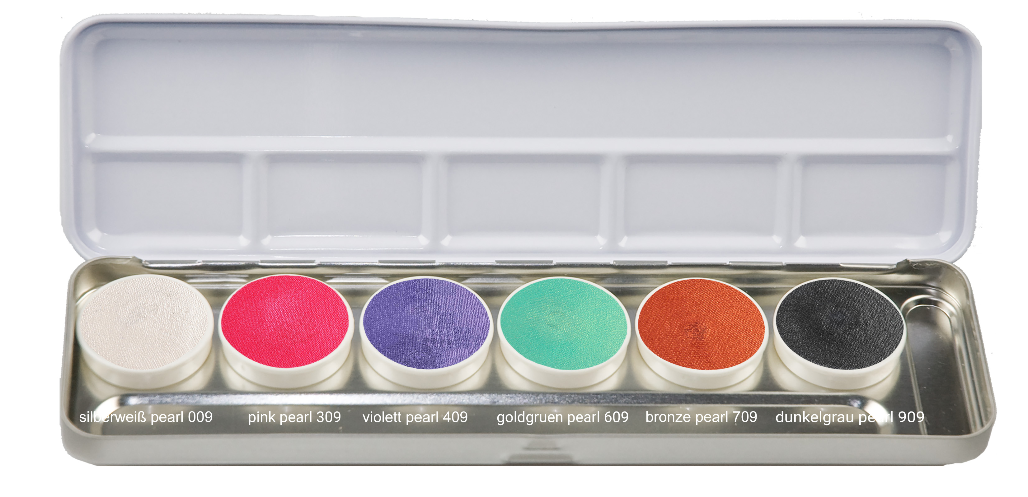 Mascerade AquaSuperPaint Palette7  mit 6 Perlglanzfarbener